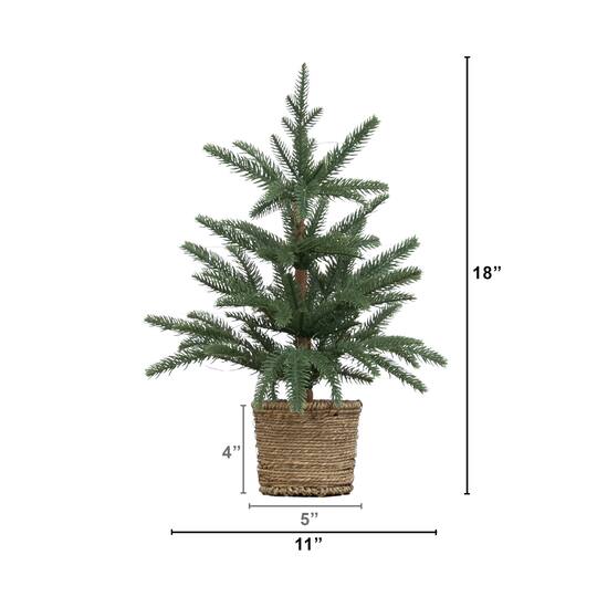 Nearly Natural 18" Pre-Lit Artificial Christmas Tree, Warm White LED Lights